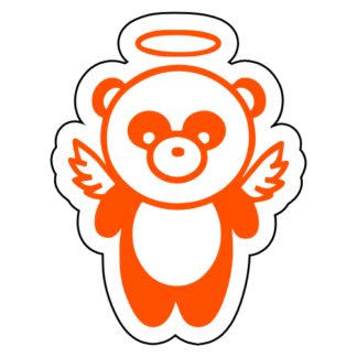 Angel Panda Wings Sticker (Orange)